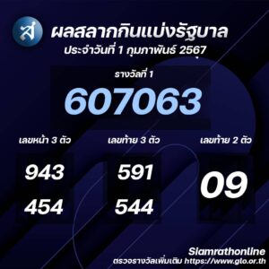 ถูกหวย 1 กพ