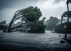 ฝนตกน้ำท่วมลมแรงปก